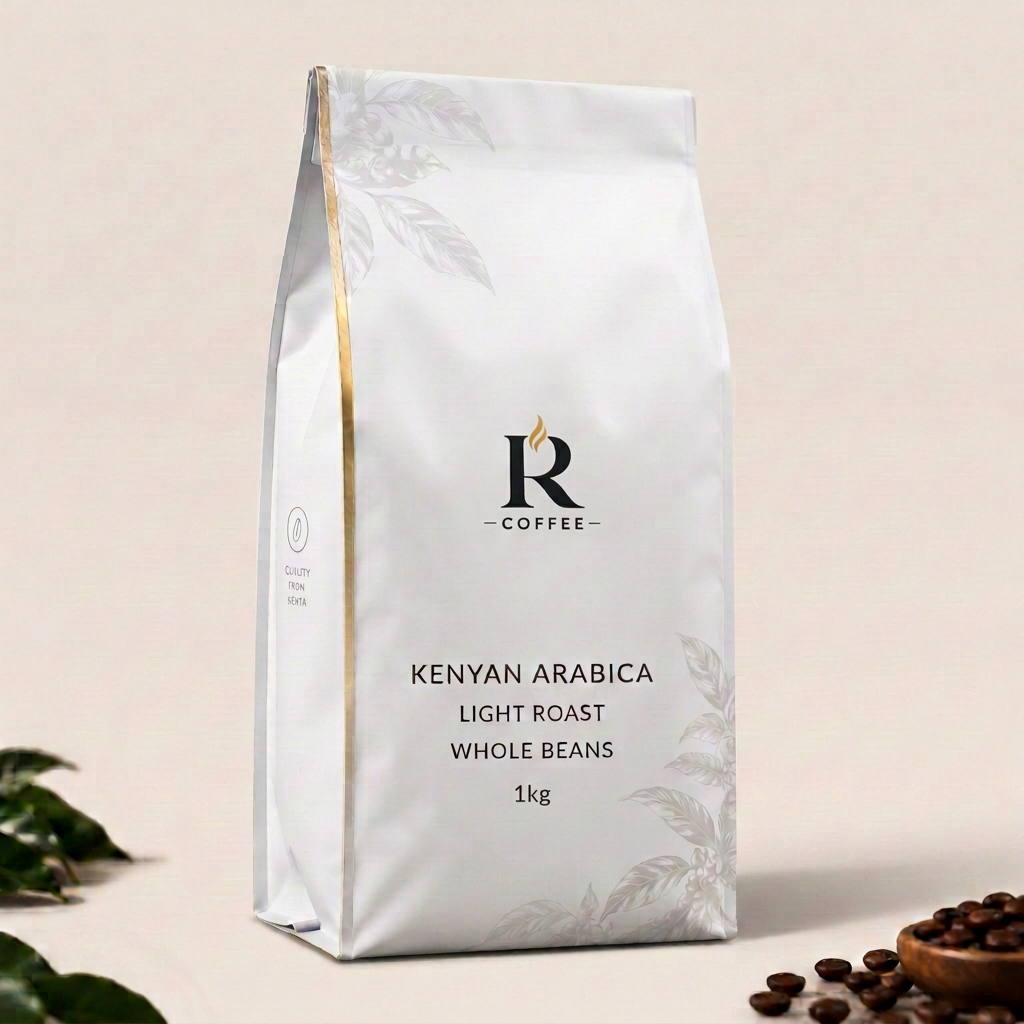 R Coffee Light roast branded packaging concept